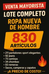 VENTA MAYORISTA DE LOTE COMPLETO – ROPA NUEVA DE HOMBRE