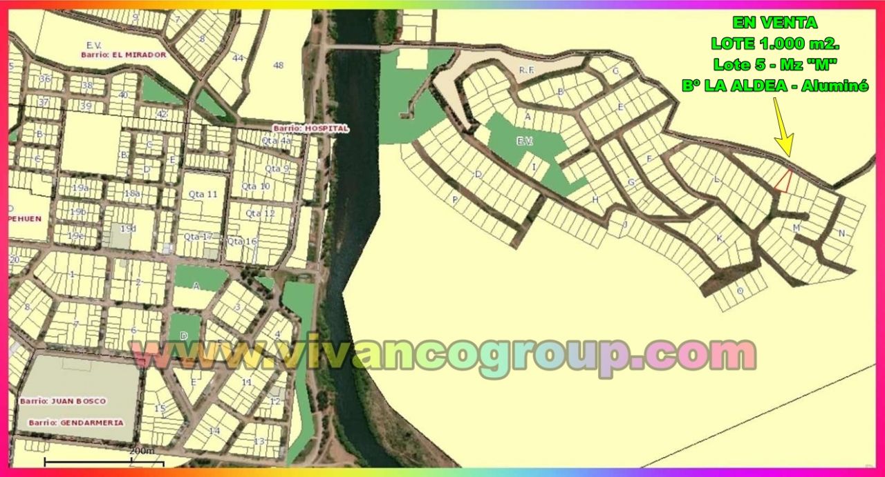 Se vende Lote 1.000 m2. Bº La Aldea, ciudad de Aluminé, Provincia de Neuquén