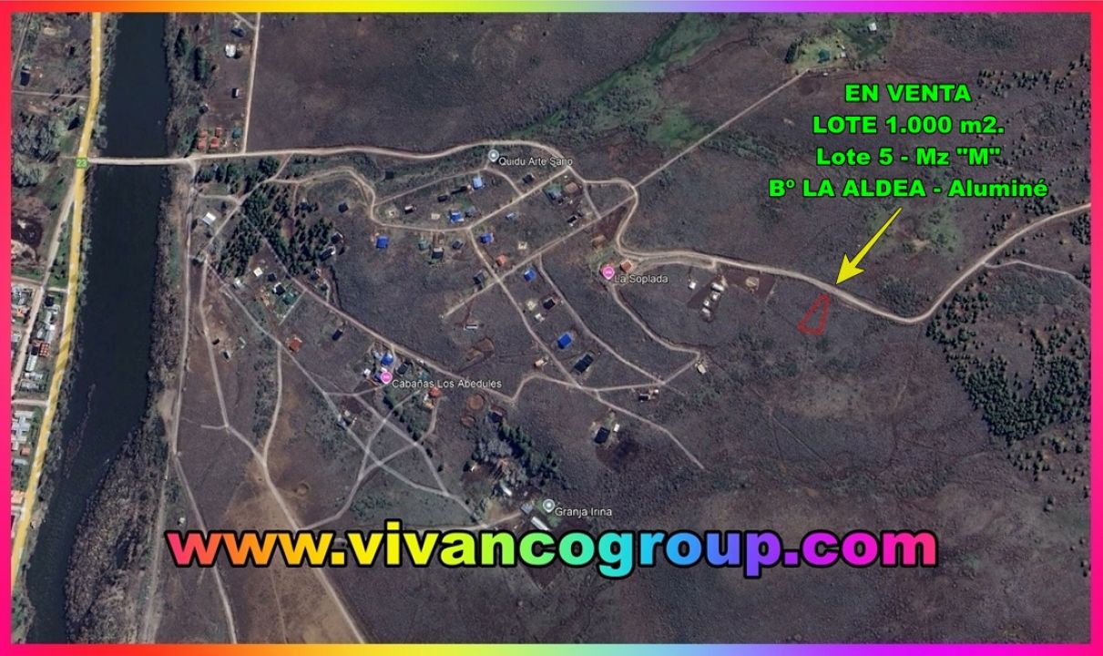 Se vende Lote 1.000 m2. Bº La Aldea, ciudad de Aluminé, Provincia de Neuquén